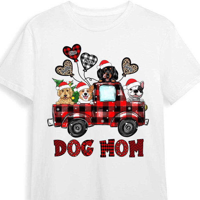 Personalized Dog Mom Christmas Truck Buffalo Plaid Shirt - Hoodie - Sweatshirt OB221 58O47 1