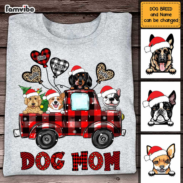 Personalized Dog Mom Christmas Truck Buffalo Plaid Shirt - Hoodie - Sweatshirt OB221 58O47 1
