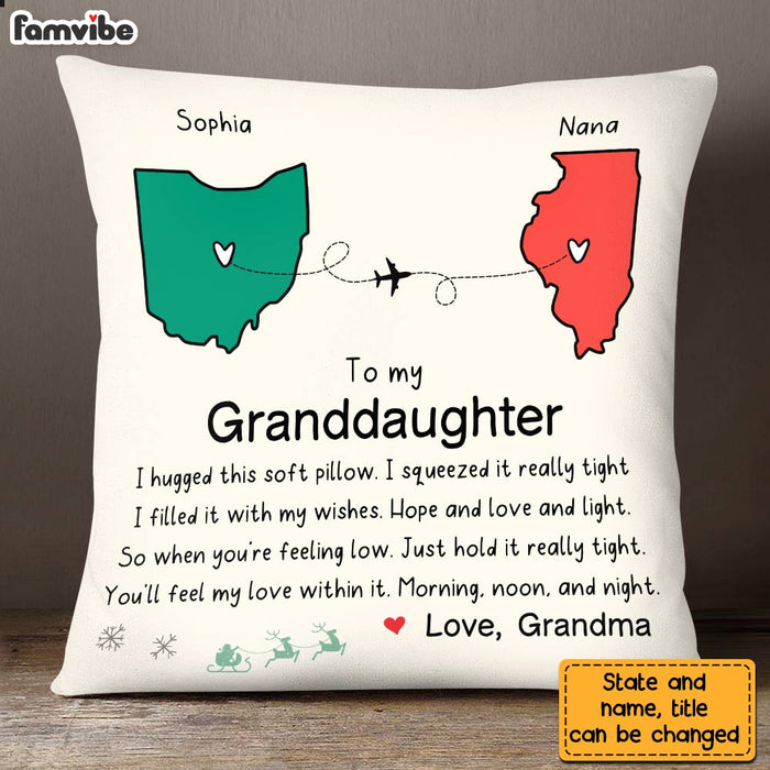 Personalized To My Granddaughter Hug This Long Distance Pillow OB223 23O28 1