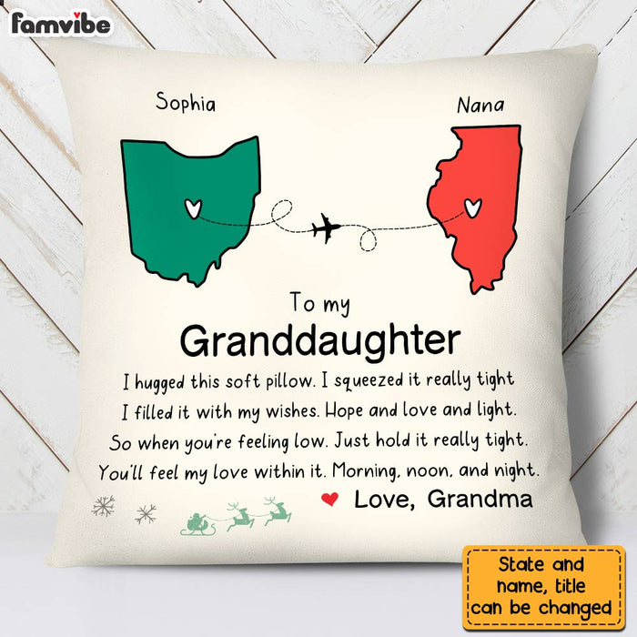 Personalized To My Granddaughter Hug This Long Distance Pillow OB223 23O28 1