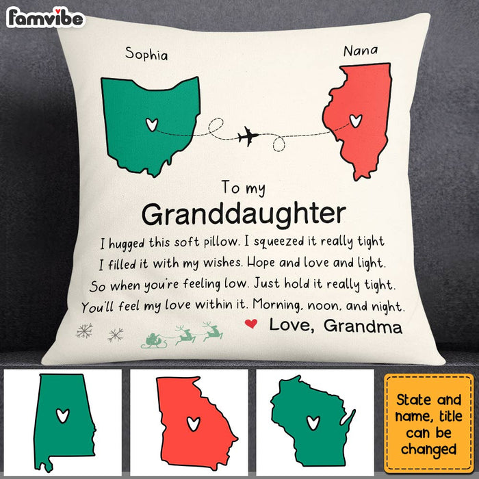 Personalized To My Granddaughter Hug This Long Distance Pillow OB223 23O28 1