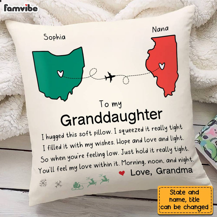 Personalized To My Granddaughter Hug This Long Distance Pillow OB223 23O28 1