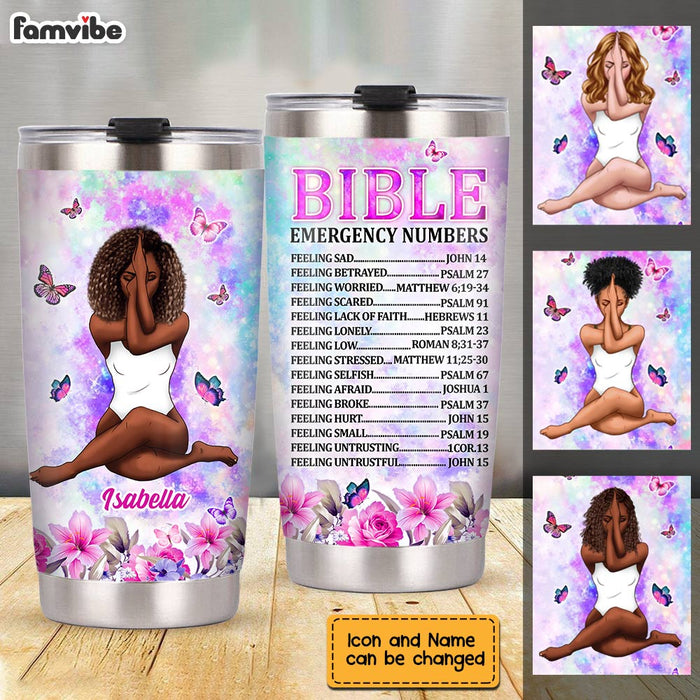 Personalized Christian Faith Bible Emergency Numbers Steel Tumbler OB251 85O28 1