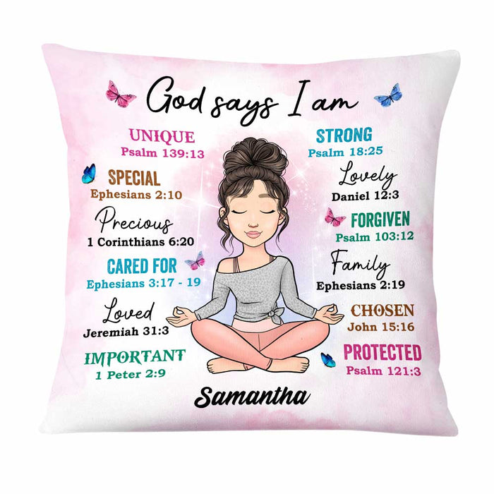 Personalized God Says I Am Pillow OB251 36O47 1