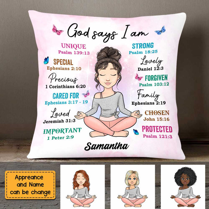 Personalized God Says I Am Pillow OB251 36O47 1