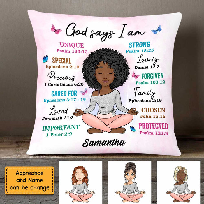 Personalized God Says I Am Pillow OB251 36O47 1