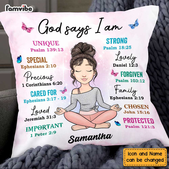 Personalized God Says I Am Pillow OB251 36O47 1
