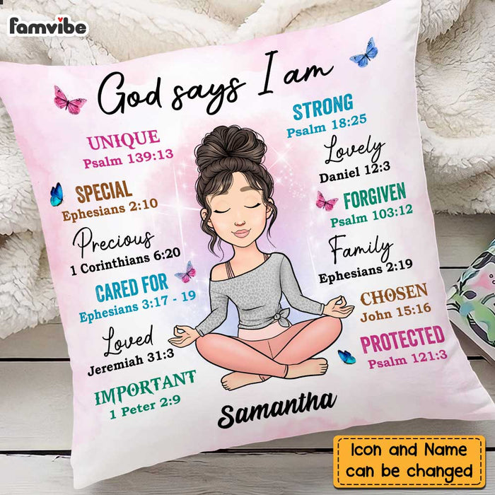 Personalized God Says I Am Pillow OB251 36O47 1