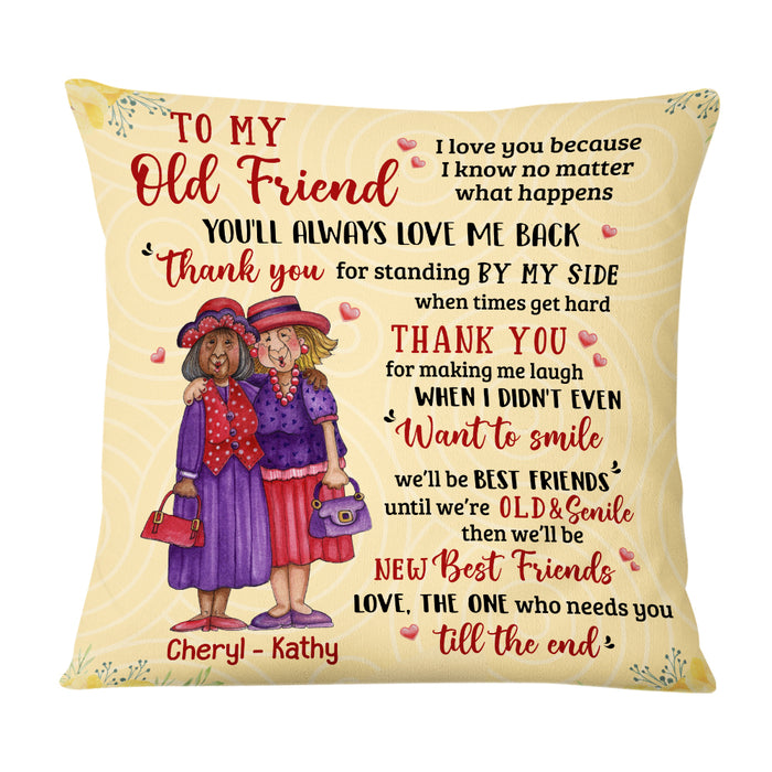 Personalized To My Old Friend Thank You Pillow OB254 32O69 1