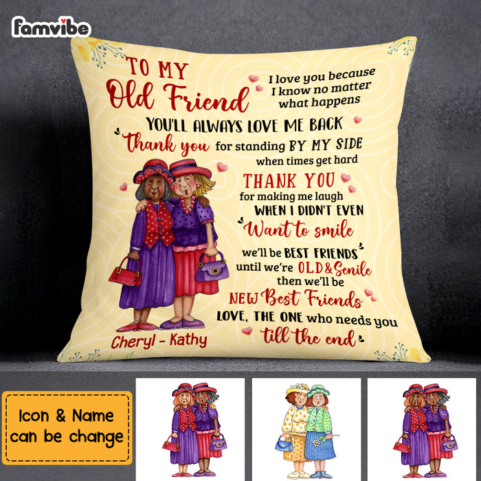 Personalized To My Old Friend Thank You Pillow OB254 32O69 1