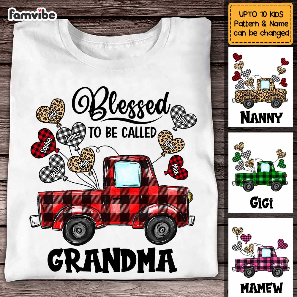 Personalized Blessed To Be Called Grandma Buffalo Plaid Truck Shirt OB261 58O47 Primary Mockup