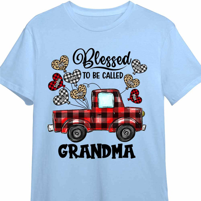 Personalized Blessed To Be Called Grandma Buffalo Plaid Truck Shirt - Hoodie - Sweatshirt OB261 58O47 1