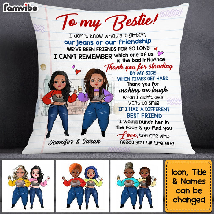 Personalized To My Friend Thank You Sisters Pillow OB271 58O53 1