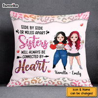 Personalized Sister Friend Connected By Heart Pillow OB272 23O58 thumb 1