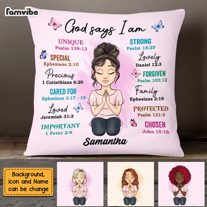 Personalized God Says I Am Pillow OB271 30O47 1