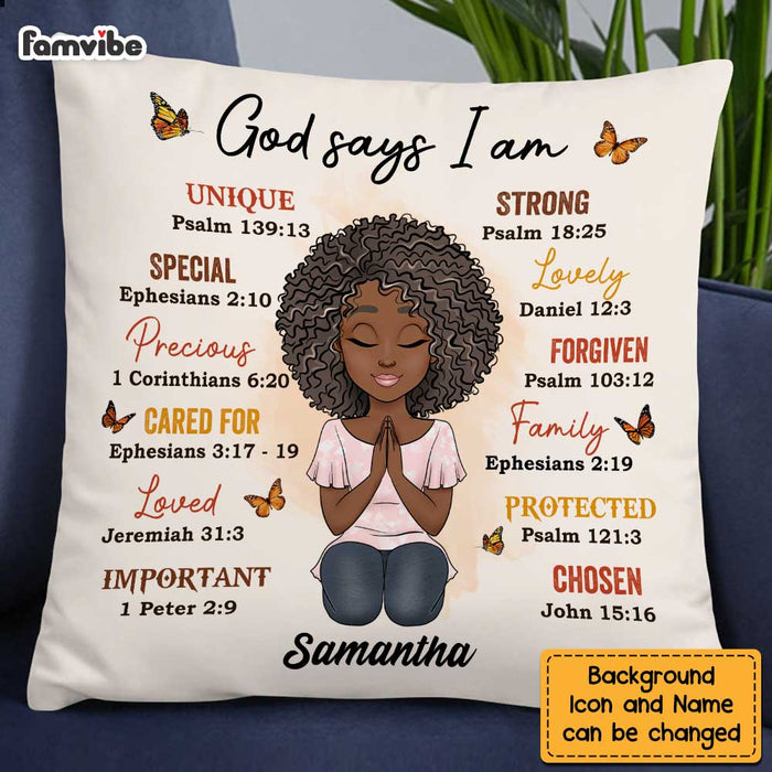 Personalized God Says I Am Pillow OB271 30O47 1