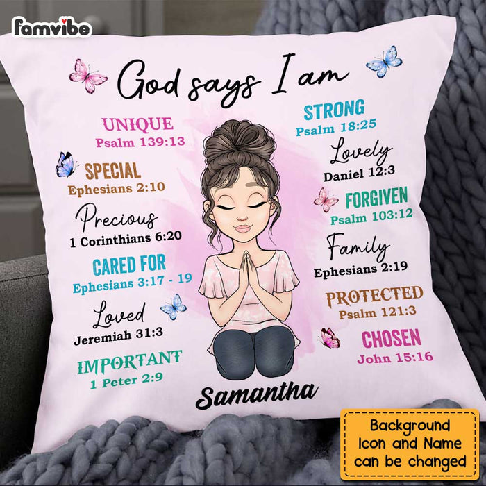 Personalized God Says I Am Pillow OB271 30O47 1