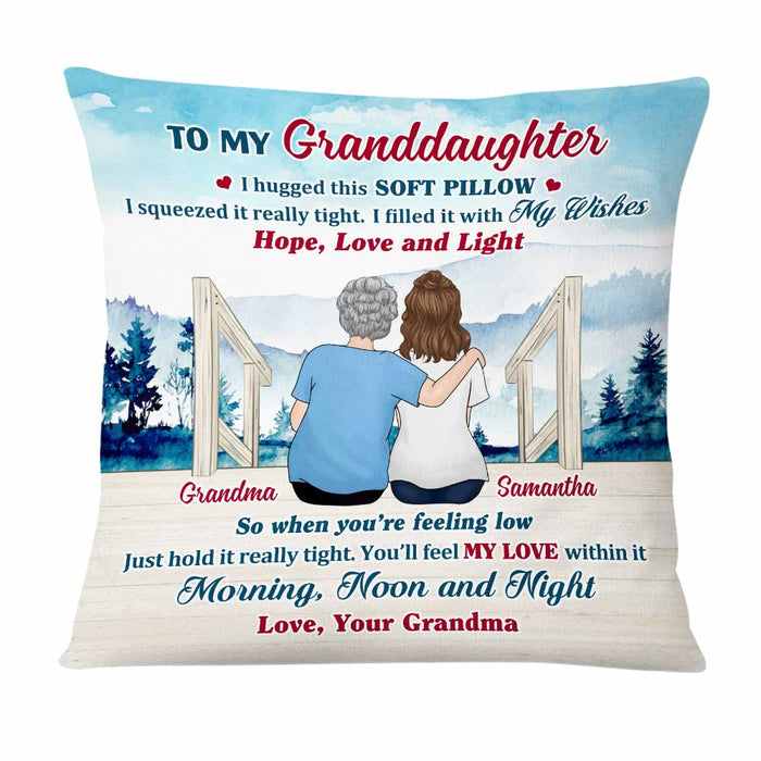 Personalized To My Granddaughter Lake View Hug This Pillow OB272 30O47 1