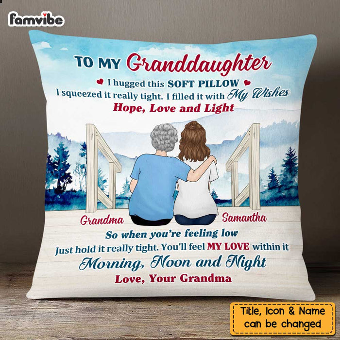 Personalized To My Granddaughter Lake View Hug This Pillow OB272 30O47 1
