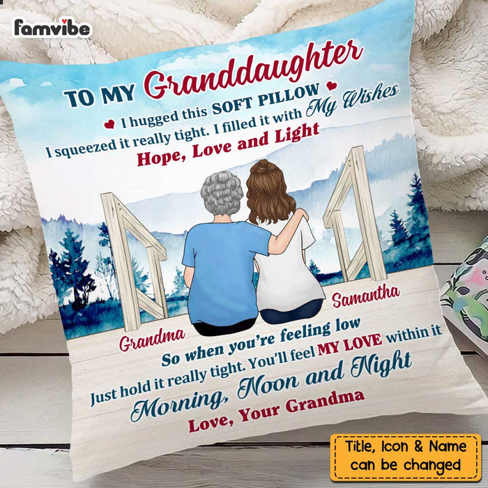 Personalized To My Granddaughter Lake View Hug This Pillow OB272 30O47 1