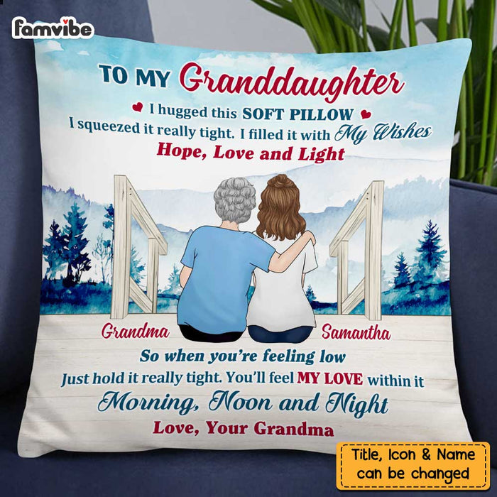 Personalized To My Granddaughter Lake View Hug This Pillow OB272 30O47 1