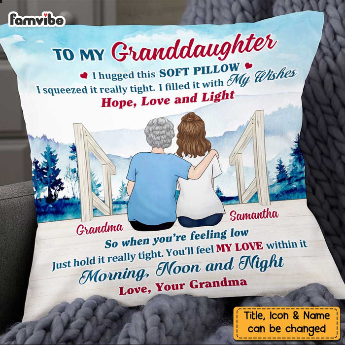 Personalized To My Granddaughter Lake View Hug This Pillow OB272 30O47 1