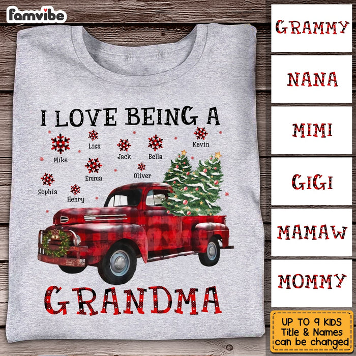 Personalized I Love Being A Grandma Buffalo Plaid Truck Shirt - Hoodie - Sweatshirt OB272 58O53 1