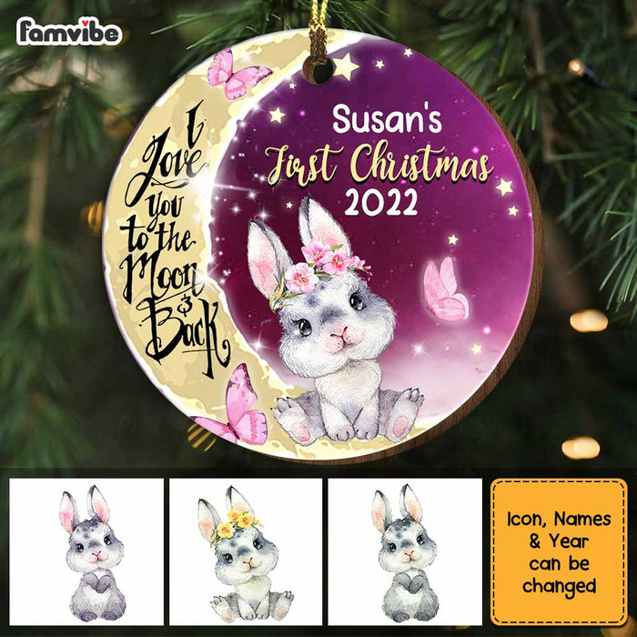 Personalized To My Granddaughter Bunny Circle Ornament OB286 36O34 1