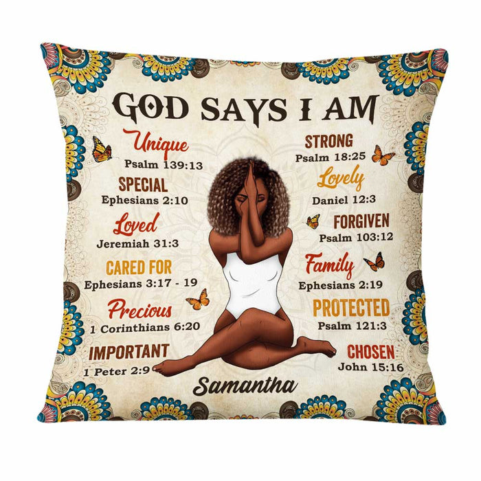Personalized God Says I Am Pillow OB271 32O47 1