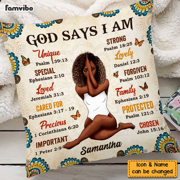 Personalized God Says I Am Pillow OB271 32O47 1