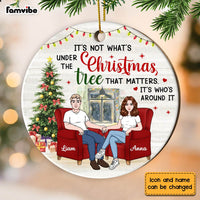 Personalized Couple Under The Christmas Tree Circle Ornament OB285 23O28 thumb 1