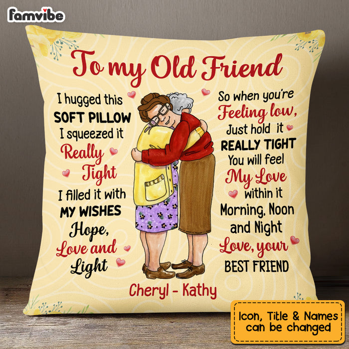 Personalized Old Friends Hugging Pillow OB282 36O53 1