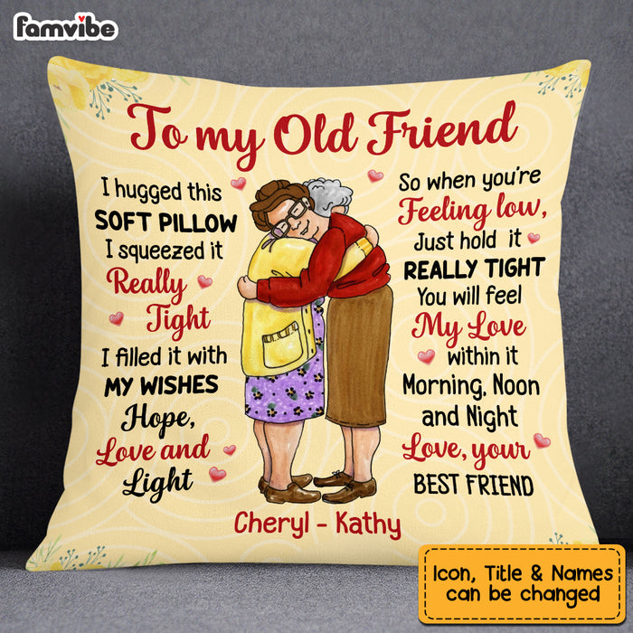 Personalized Old Friends Hugging Pillow OB282 36O53 1