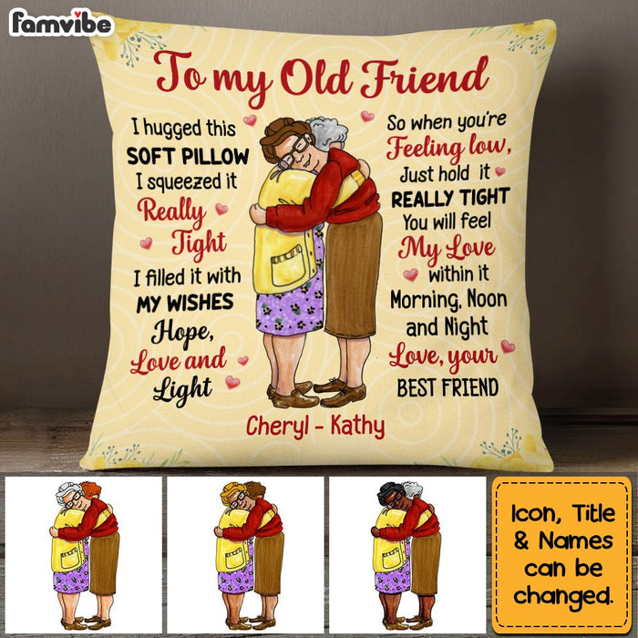 Personalized Old Friends Hugging Pillow OB282 36O53 1