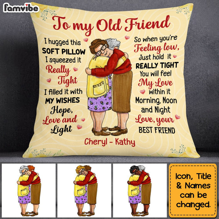 Personalized Old Friends Hugging Pillow OB282 36O53 1