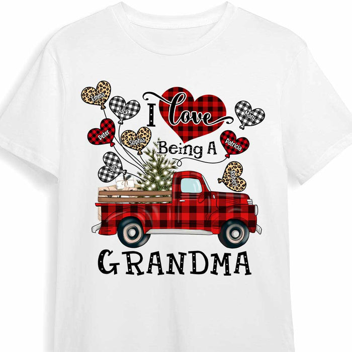Personalized I Love Being A Grandma Buffalo Plaid Christmas Truck Shirt - Hoodie - Sweatshirt OB281 58O47 1