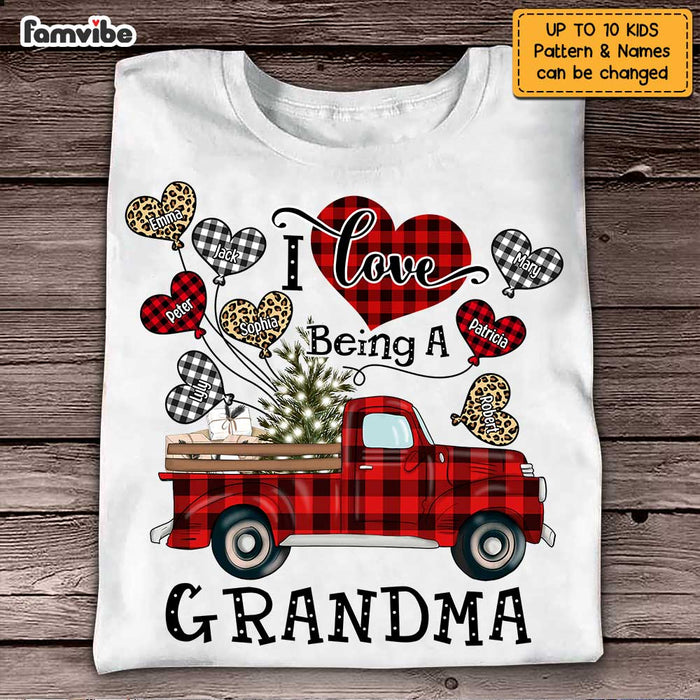 Personalized I Love Being A Grandma Buffalo Plaid Christmas Truck Shirt - Hoodie - Sweatshirt OB281 58O47 1