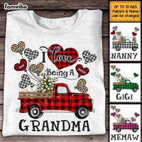 Personalized I Love Being A Grandma Buffalo Plaid Christmas Truck Shirt - Hoodie - Sweatshirt OB281 58O47 thumb 1
