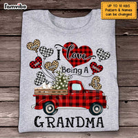 Personalized I Love Being A Grandma Buffalo Plaid Christmas Truck Shirt - Hoodie - Sweatshirt OB281 58O47 thumb 1