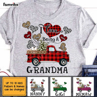 Personalized I Love Being A Grandma Buffalo Plaid Christmas Truck Shirt - Hoodie - Sweatshirt OB281 58O47 thumb 1