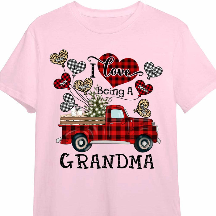 Personalized I Love Being A Grandma Buffalo Plaid Christmas Truck Shirt - Hoodie - Sweatshirt OB281 58O47 1