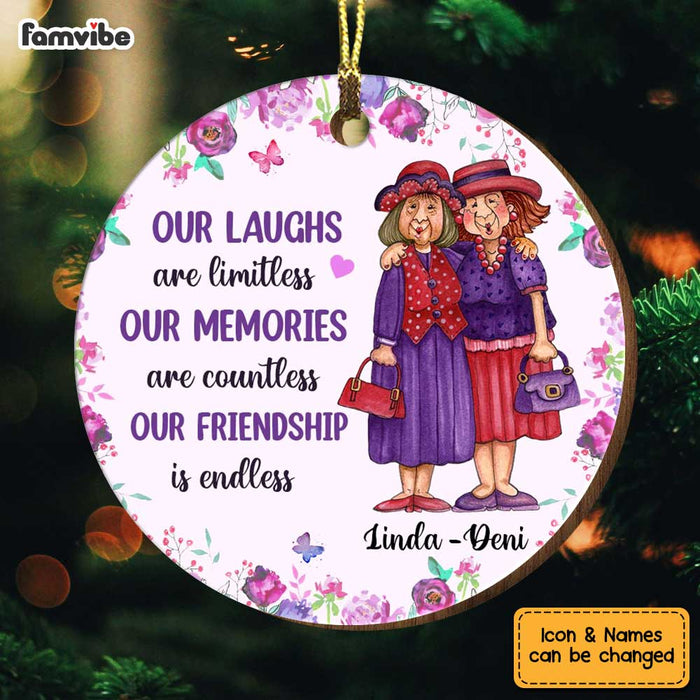 Personalized Old Friends Christmas Circle Ornament OB291 85O34 1