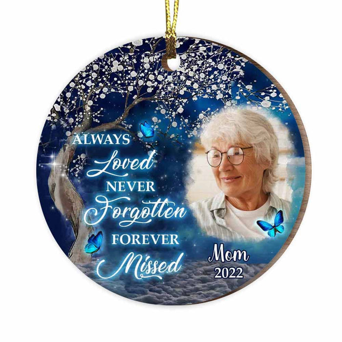Personalized Memo Always Loved Never Forgotten Forever Missed Circle Ornament OB282 23O58 1