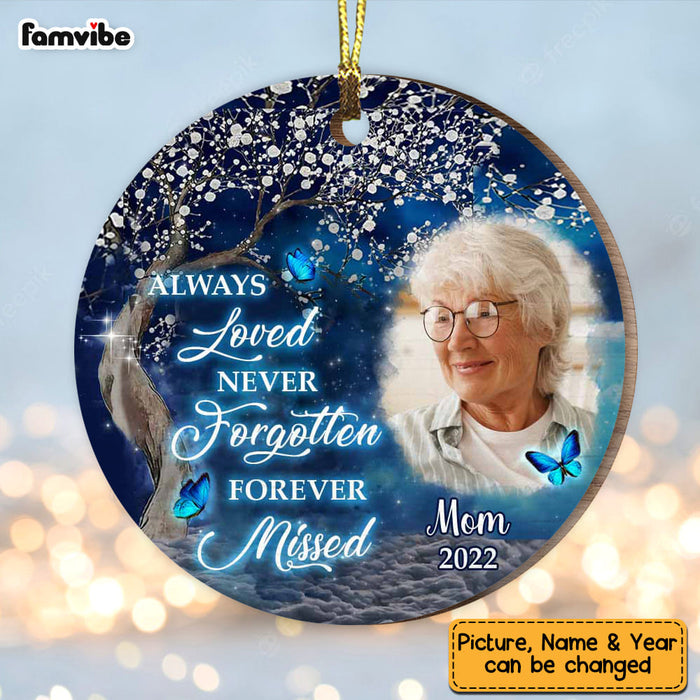 Personalized Memo Always Loved Never Forgotten Forever Missed Circle Ornament OB282 23O58 1