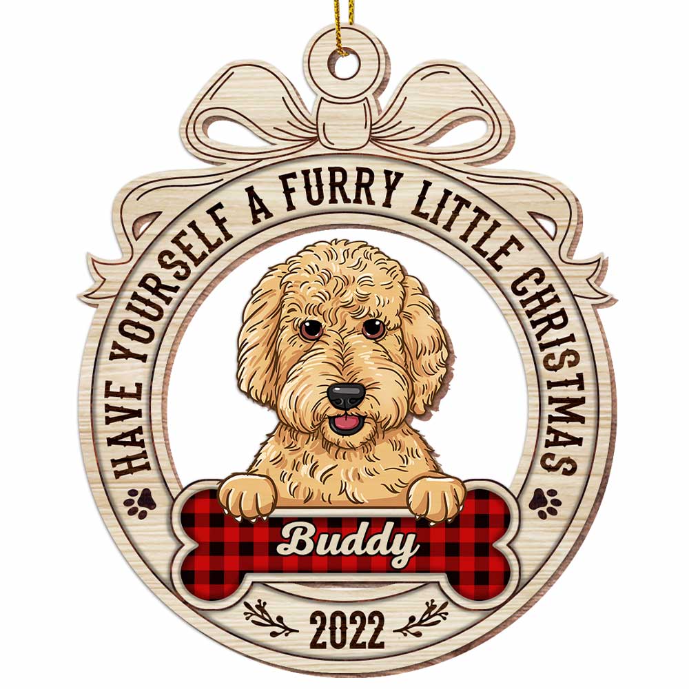 Personalized Have Yourself A Furry Little Christmas Dog Ornament OB282 58O47 Primary Mockup