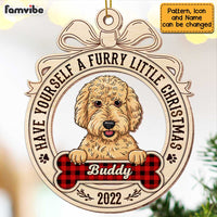Personalized Have Yourself A Furry Little Christmas Dog Ornament OB282 58O47 thumb 1