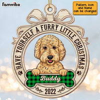 Personalized Have Yourself A Furry Little Christmas Dog Ornament OB282 58O47 thumb 1