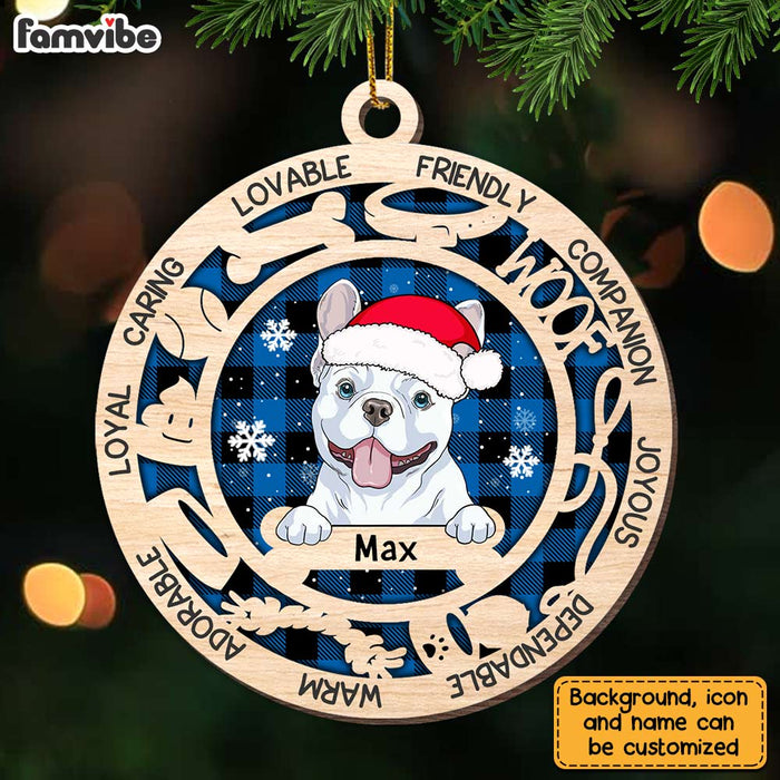 Personalized Dog Loyal Caring Lovable Friendly Buffalo Plaid Ornament OB281 32O28 1