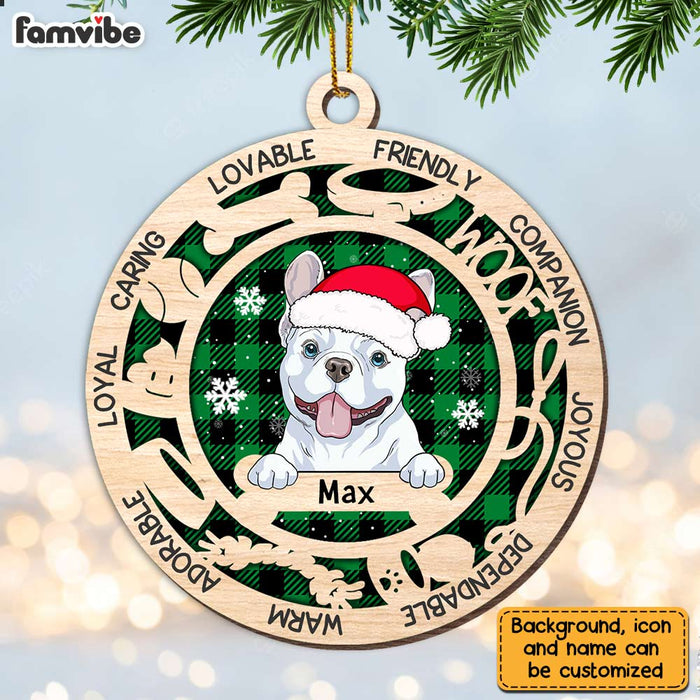 Personalized Dog Loyal Caring Lovable Friendly Buffalo Plaid Ornament OB281 32O28 1