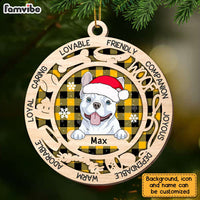 Personalized Dog Loyal Caring Lovable Friendly Buffalo Plaid Ornament OB281 32O28 thumb 1